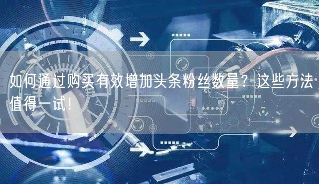 如何通过购买有效增加头条粉丝数量？这些方法值得一试！