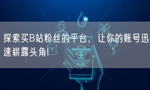 探索买B站粉丝的平台，让你的账号迅速崭露头角!