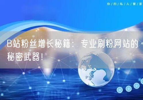 B站粉丝增长秘籍：专业刷粉网站的秘密武器！