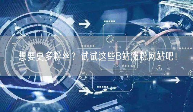 想要更多粉丝？试试这些B站涨粉网站吧！