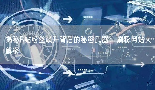 揭秘B站粉丝飙升背后的秘密武器：刷粉网站大解密！