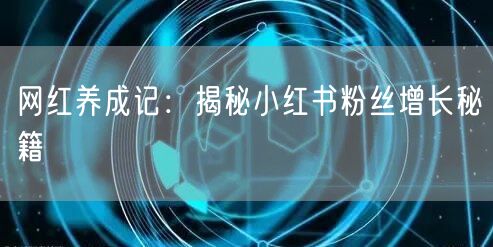 网红养成记：揭秘小红书粉丝增长秘籍