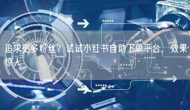 追求更多粉丝？试试小红书自助下单平台，效果惊人