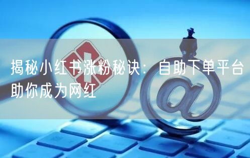 揭秘小红书涨粉秘诀：自助下单平台助你成为网红
