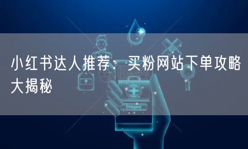 小红书达人推荐：买粉网站下单攻略大揭秘