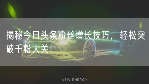 揭秘今日头条粉丝增长技巧，轻松突破千粉大关！