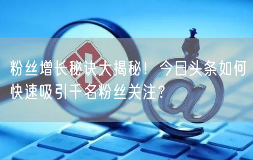 粉丝增长秘诀大揭秘！今日头条如何快速吸引千名粉丝关注？