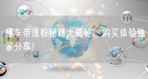 懂车帝涨粉秘籍大揭秘！购买体验独家分享！