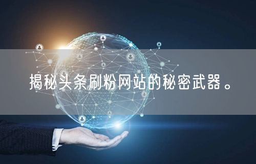 揭秘头条刷粉网站的秘密武器。