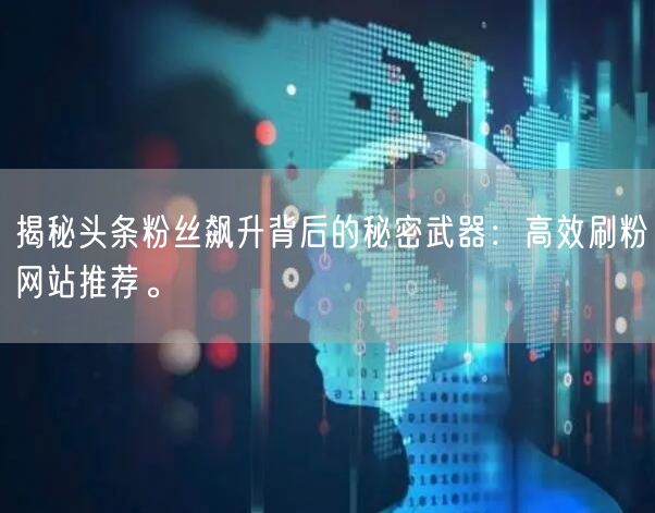 揭秘头条粉丝飙升背后的秘密武器：高效刷粉网站推荐。