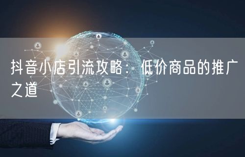抖音小店引流攻略：低价商品的推广之道