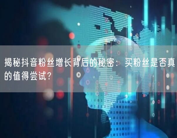 揭秘抖音粉丝增长背后的秘密：买粉丝是否真的值得尝试？