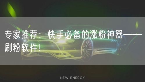 专家推荐：快手必备的涨粉神器——刷粉软件！