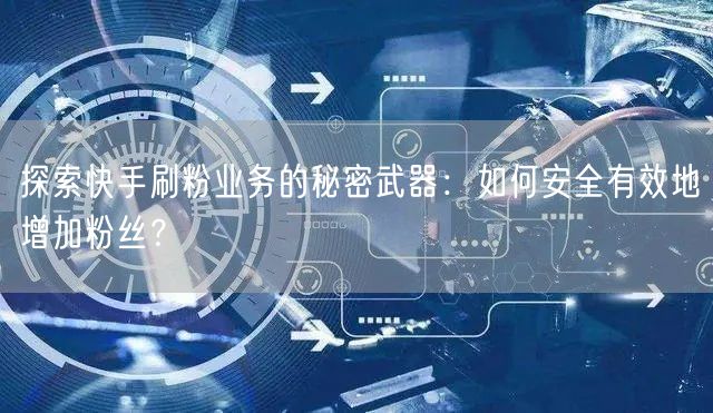 探索快手刷粉业务的秘密武器：如何安全有效地增加粉丝？